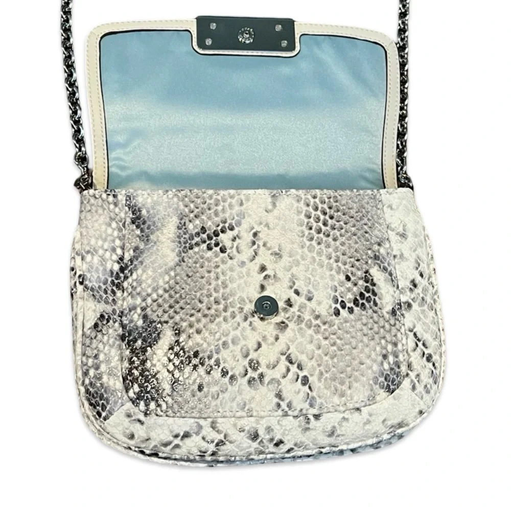 Coach Kristin Python-Embossed Metallic Leather Crossbody Purse / Clutch - Picture 6 of 10